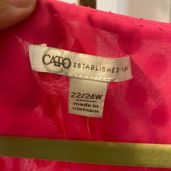 Cato 🌸 Hot Pink Polka Dot Blouse 💖 Plus Size 22/24 NWT – Sheer Flowy Top - Picture 6 of 7